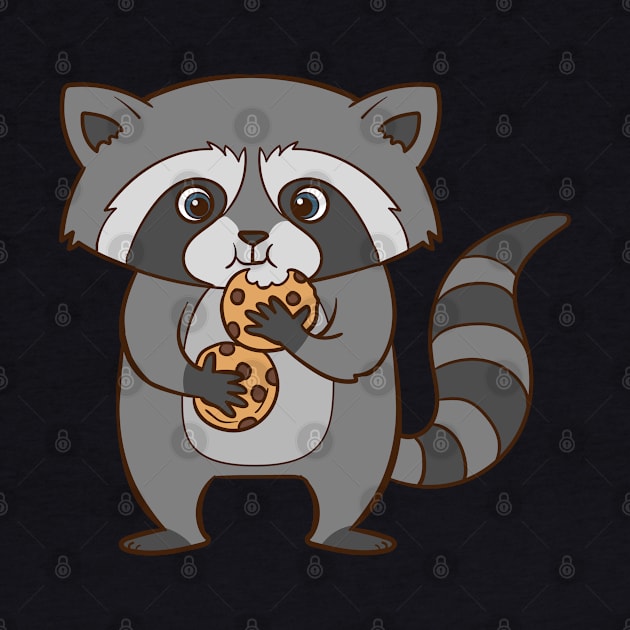 A cute raccoon eats cookies. by theanimaldude